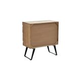 Cómoda de Madera Maciza Nogal-Negro con Patas Metálicas