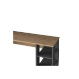 Mesa de Trabajo con Estantería, Antracita-Natural