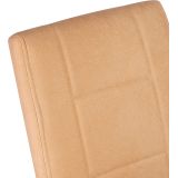 Pack de 4 Sillas Tapizadas para Salón– Acabado Color Beig con Patas Cromadas de Aluminio, Medidas: 42,5 cm x 52 cm x 99 cm
