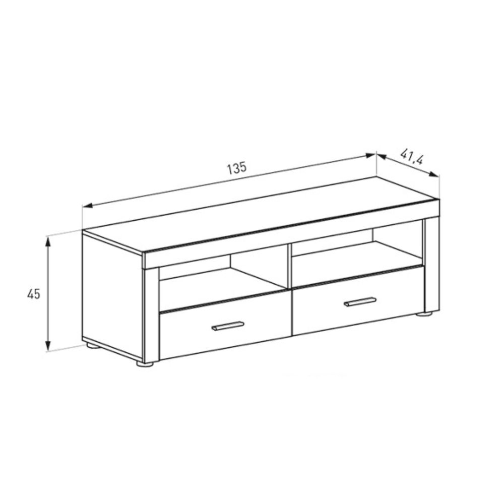 Mueble de Comedor, Mueble Salón, Acabado en Color Cañón, Medidas: 201 cm (Ancho) x 135 cm (Alto) x 41,4 cm (Fondo)