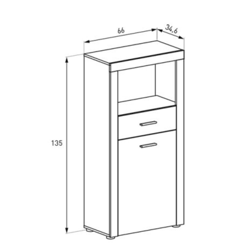 Mueble de Comedor, Mueble Salón, Acabado en Color Cañón, Medidas: 296 cm (Ancho) x 212 cm (Alto) x 41,4 cm (Fondo)