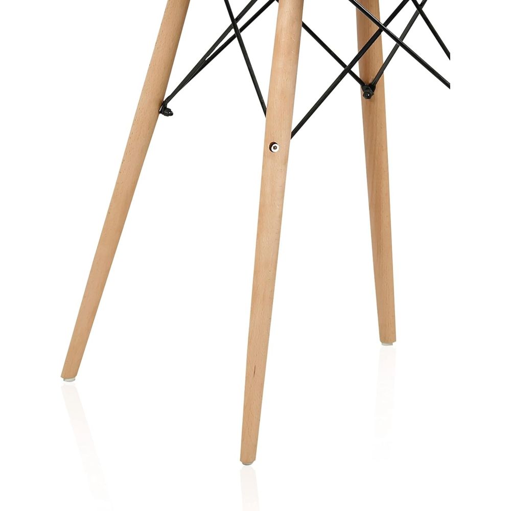 Mesa Redonda de Comedor o Cocina en Patas de Madera y Tapa Negra – 80 cm de Diámetro y 75 cm de Alto.