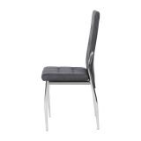 6 Sillas Tapizadas en Tela Gris con Asiento y Respaldo Acolchados, Patas Cromadas - Medidas 45x46x100 cm