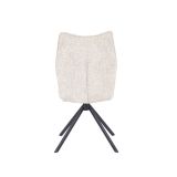 Pack de 2 Sillas Tapizadas en Tela Beige, Patas Negras, Asiento y Respaldo Ergonómicos y Acolchados Medidas 63x48x93 cm