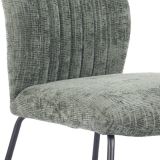 Pack de 2 Sillas Tapizadas en Tela Musgo con Patas en Acabado Negro, Asiento y Respaldo Ergonómicos, Medidas 61x47x89 cm