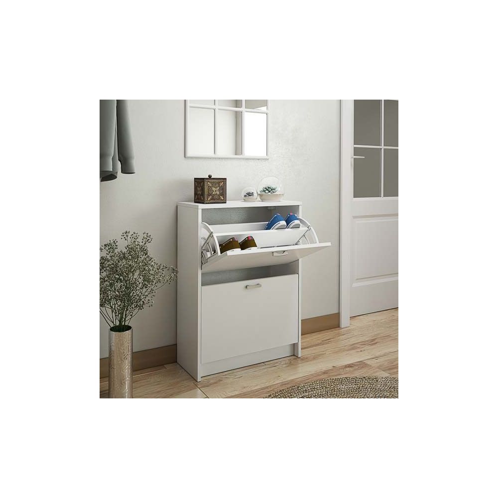 Zapatero Recibidor Blanco, Mueble Auxiliar Estrecho