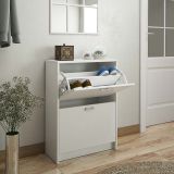 Zapatero Recibidor Blanco, Mueble Auxiliar Estrecho