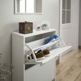 Zapatero Recibidor Blanco, Mueble Auxiliar Estrecho