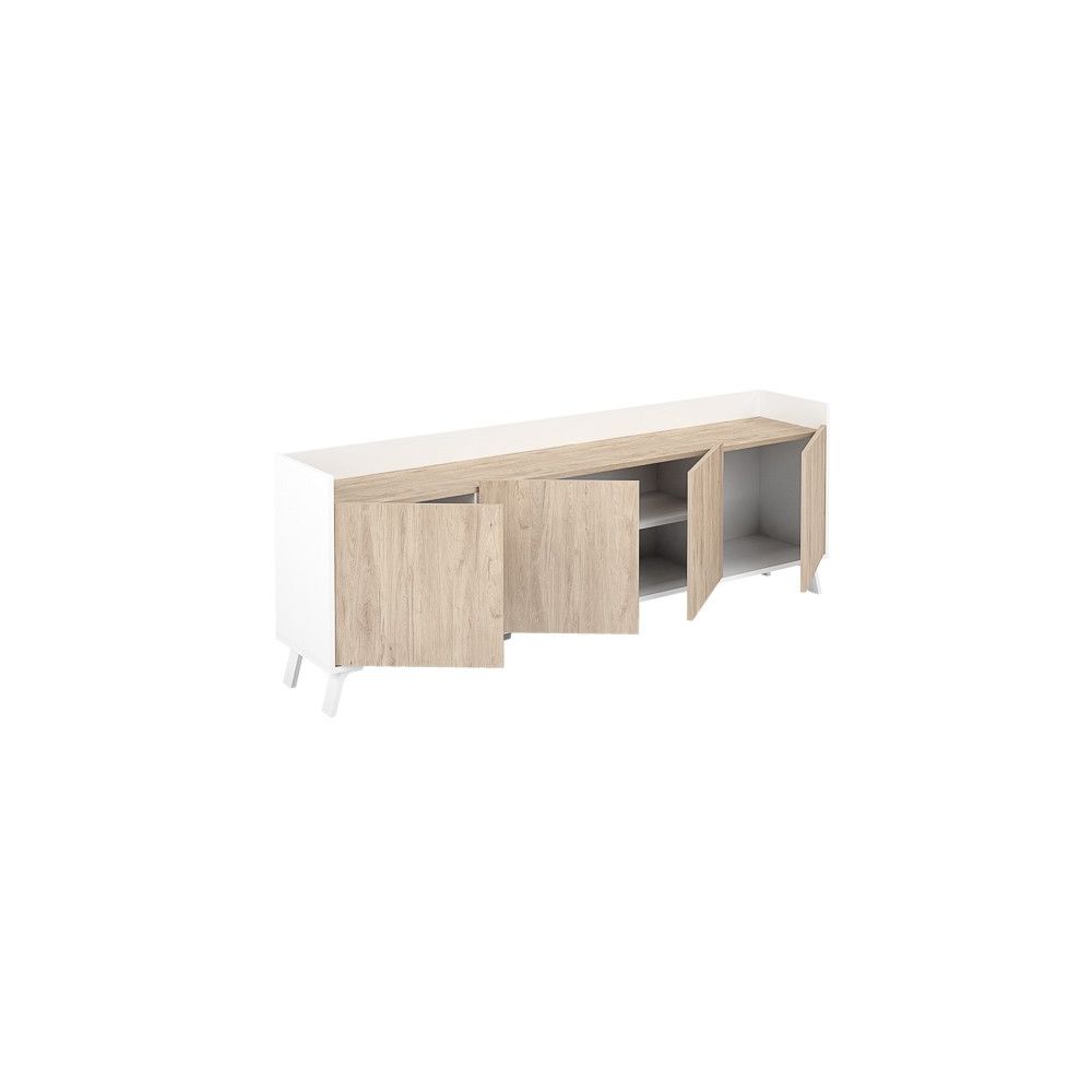 Mueble-Mesa Tv, Salón Comedor 4 Puertas, Armario Auxiliar