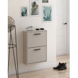 Zapatero con 2 Puertas, Mueble para Zapatos Estrecho en Color Beige
