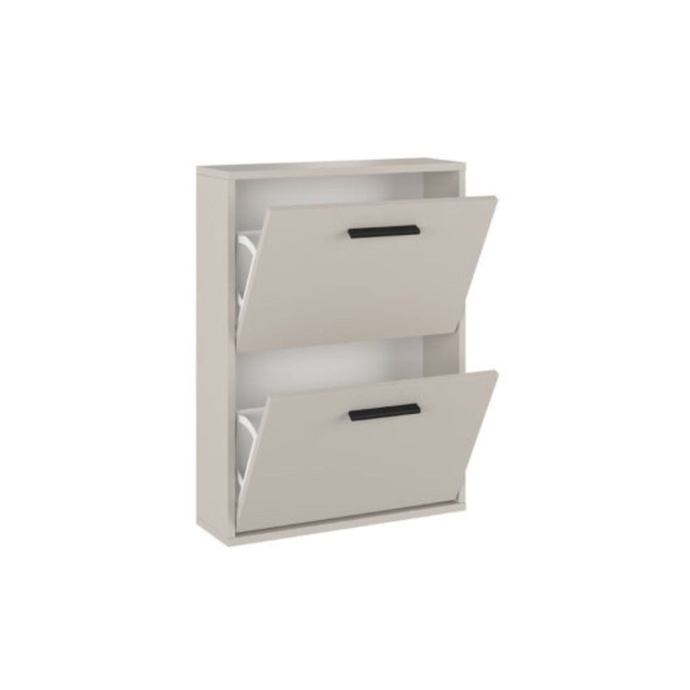 Zapatero con 2 Puertas, Mueble para Zapatos Estrecho en Color Beige