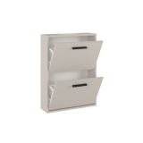 Zapatero con 2 Puertas, Mueble para Zapatos Estrecho en Color Beige