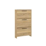Zapatero con 3 Puertas, Mueble para Zapatos Estrecho en Color Mauvella